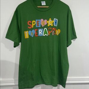 Speech Therapist Shirt tee Graphic T top colorful green XL cotton